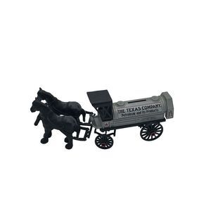 The Texas Company Petroleum Horse Drawn Oil Tanker Bank Vintage Texaco
